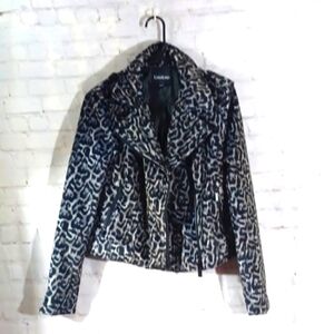 Y2K Bebe Sport Chetah Print  Bomber  Motorcyle  Jacket J M
